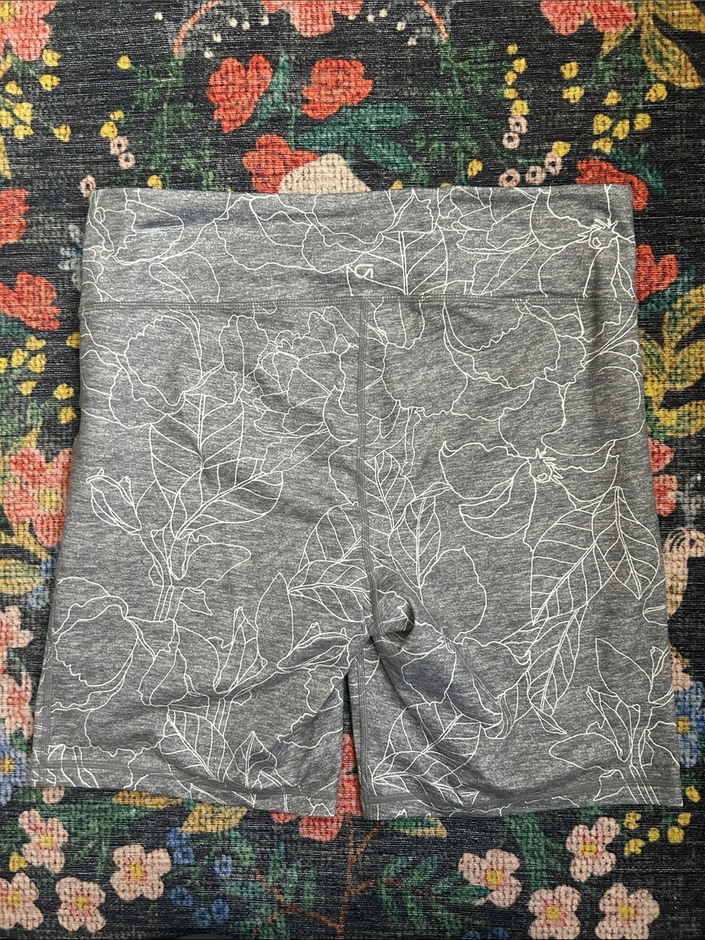 Gap Floral High-Waisted Bike Shorts, Size Large - Picture 2 of 5